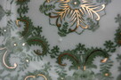 Talerze vintage deserowe zielone chińska porcelana złocenia - 6