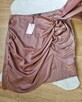 Satynowa różowa spódnica z marszczeniem plus size - 2