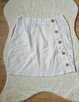 Krótka biała spódniczka bawełna len XS 34 - 2