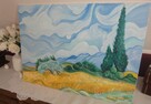 Obraz olejny Vincent van Gogh Pole pszenicy z cyprysami - 2