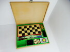 Zestaw gier w drewnianym pudełku - szachy, warcaby karty i p - 4
