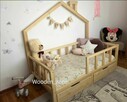 Łóżko, łóżeczko drewniane dziecięce typu domek 160x80 - 1