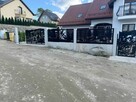 Brama skrzydłowa CNC -Wahadłowa - wilki las+ Furtka+ 3 słupy - 12