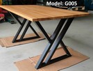 Stół, loft, industrialny, dąb, metal - 7