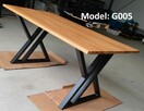 Stół, loft, industrialny, dąb, metal - 4