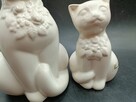 Figurka ceramika para kot kotek biały - 4