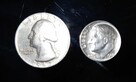 USA Quarter dollar 1967 , one dime 1980 USA Washington - 1