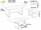 Ławostół L15 SZUFLADA 120(+2x40)x70 w60(+15) dąb craft złoty - 6