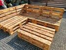 Meble paletowe ogrodowe z palet Narożnik + stolik Zestaw - 2