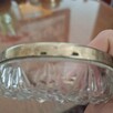 Naczynko kryształowe ze srebrną pozłacaną opaską - 3