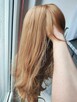 Peruka dla Kobiet Damska długie włosy ciemny blond z grzywką - 4