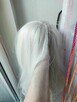 Peruka dla Kobiet Damska długie włosy blond białe z grzywką - 3