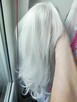 Peruka dla Kobiet Damska długie włosy blond białe z grzywką - 4
