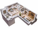 Wizualizacja wnętrza rzuty 3D ( 5 ujęć ) - 6