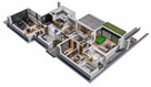 Wizualizacja wnętrza rzuty 3D ( 5 ujęć ) - 3