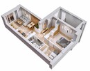 Wizualizacja wnętrza rzuty 3D ( 5 ujęć ) - 5