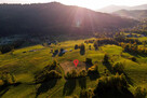 Panoramiczny widok na Beskid Wyspowy, droga dojazdowa, pod T - 5