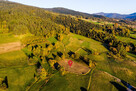 Panoramiczny widok na Beskid Wyspowy, droga dojazdowa, pod T - 7