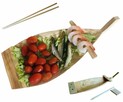 Taca na jedzenie do podawania sushi statek łódka z drewna 50 - 11