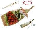 Taca na jedzenie do podawania sushi statek łódka z drewna 50 - 3
