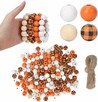 Koraliki Drewniane DIY z drewna korale deko pomarańczowe - 2