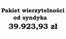 Syndyk sprzeda wierzytelność 39.923,93 zł