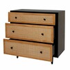 Komoda Leona Czarny Matt Rattan 3 Szuflady Boho Retro 80 cm - 2