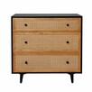 Komoda Leona Czarny Matt Rattan 3 Szuflady Boho Retro 80 cm - 5