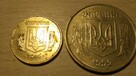 Zestaw dwóch monet 10 i 50 kopiejek UKRAINA 1992 i 2016 - 2