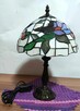 Piękna lampa w stylu Tiffany z motywem kwiatowym i motylami. - 5