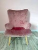Fotel welurowy pudrowy róż - 2