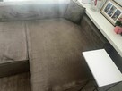 Naroznik sztruks szary beż z funcja spania - 5