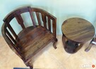 komplet 2 krzesła + stoliczek meble kolonialne palisander - 6