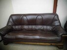 SKÓRA DĄB BRĄZOWA DĘBIE komplet 321 sofa fotel L17 - 3