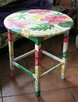 Ręcznie malowany stolik drewniany - wiosenne wzory - 1