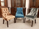 Krzesło tapicerowane pikowane z kołatką i pinezkami GLAMOUR - 7