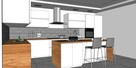 Wizualizacja 3d kuchni , projekt kuchni NAJTANIEJ -100 zł - 2