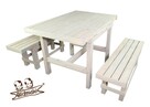KOMPLET MEBLI DO OGRODU ZESTAW STÓŁ I DWIE ŁAWKI - 12