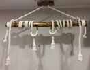 Lampa z wisząca z liny BAMBOO WHITE 130 żyrandol handmade - 1