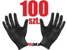 Rękawiczki ochronne gumowe CZARNE rękawice 100 sztuk roz. S - 1