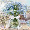 Obraz Kwiaty Niezapominajki w słoju 80x80 - 1
