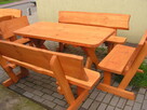 Komplet mebli ogrodowych stół + ławki - 4