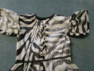 Sukienka zebra ,kr.rękaw ,wiążana z przodu, pas na gumce R.98 - 12