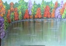 obraz Jezioro zielone, abstrakcja, pejzaż, drzewa - 4