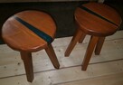 Taboret / hoker / stół / stoliczek z drewna i żywicą - 5