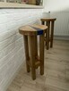 Taboret / hoker / stół / stoliczek z drewna i żywicą - 2