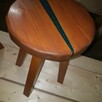 Taboret / hoker / stół / stoliczek z drewna i żywicą - 3