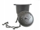 Kociołek myśliwski EMALIOWANY garnek żeliwny 10l + SCYZORYK - 3
