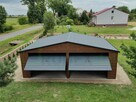 Garaż blaszany drewnopodobny orzech złoty dąb 6x5 6x6 6x5,8