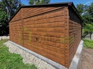 Garaż blaszany drewnopodobny orzech złoty dąb 5x6 6x5 6x6 - 4
